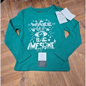 Toddler Boys & Girls Green Long Sleeve "Be Awesome" 6/7 T